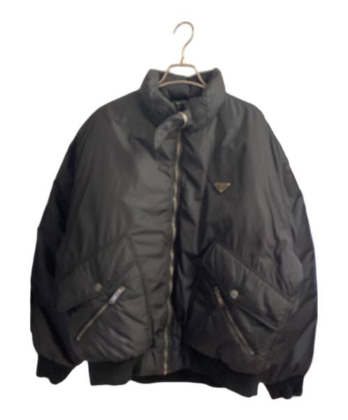 PRADA（プラダ）PRADA (プラダ) ロゴプレートダウンジャケット ブラック サイズ:Lの古着・服飾アイテム