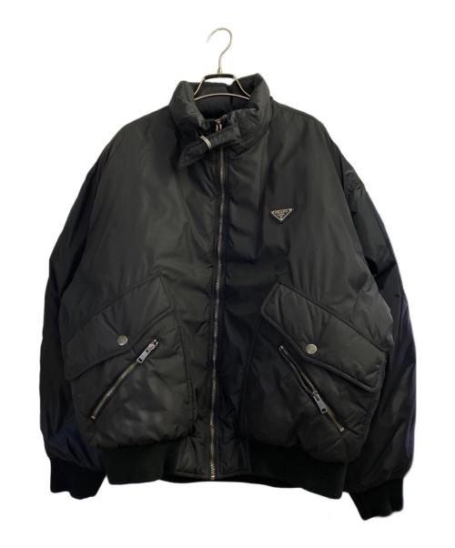PRADA（プラダ）PRADA (プラダ) ロゴプレートダウンジャケット ブラック サイズ:Lの古着・服飾アイテム