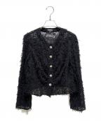CHANELシャネル）の古着「ココボタンシャギーカーディガン」｜ブラック