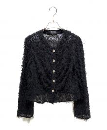 CHANEL（シャネル）の古着「ココボタンシャギーカーディガン」｜ブラック