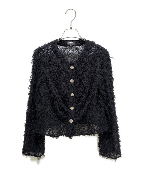 CHANEL（シャネル）CHANEL (シャネル) ココボタンシャギーカーディガン ブラック サイズ:38の古着・服飾アイテム