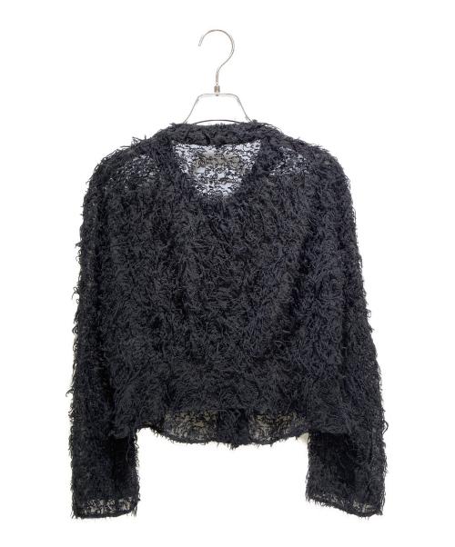 CHANEL（シャネル）CHANEL (シャネル) ココボタンシャギーカーディガン ブラック サイズ:38の古着・服飾アイテム