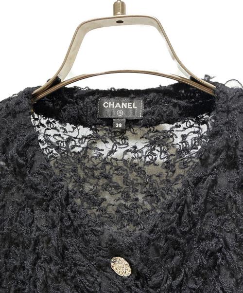CHANEL（シャネル）CHANEL (シャネル) ココボタンシャギーカーディガン ブラック サイズ:38の古着・服飾アイテム
