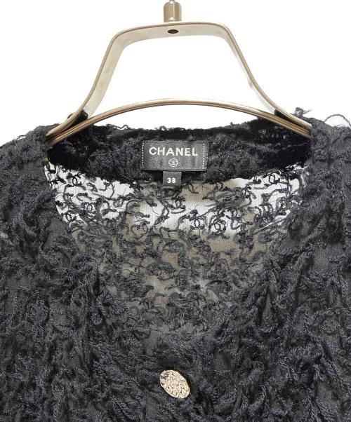 CHANEL（シャネル）CHANEL (シャネル) ココボタンシャギーカーディガン ブラック サイズ:38の古着・服飾アイテム