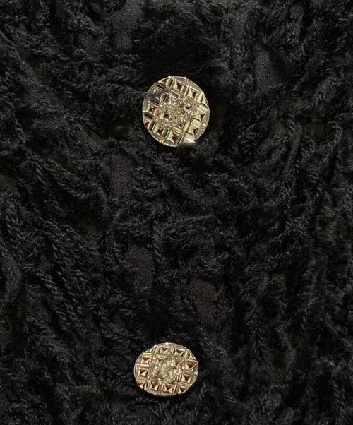 CHANEL（シャネル）CHANEL (シャネル) ココボタンシャギーカーディガン ブラック サイズ:38の古着・服飾アイテム