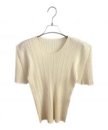 PLEATS PLEASE（プリーツプリーズ）の古着「プリーツカットソー」｜アイボリー