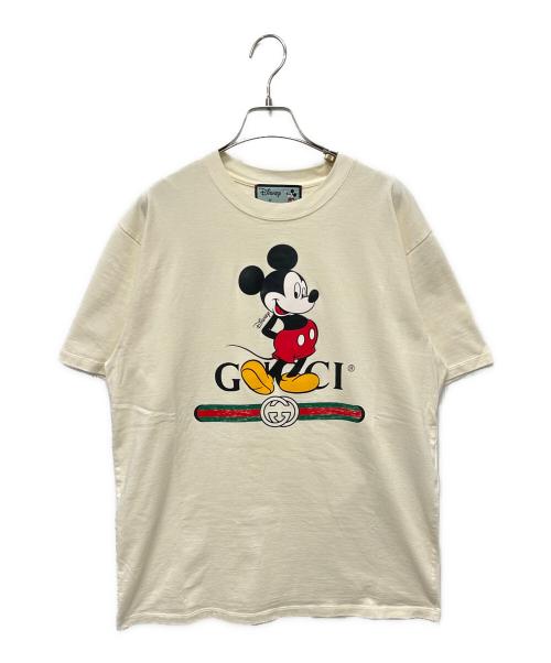 GUCCI（グッチ）GUCCI (グッチ) DISNEY (ディズニー) Disney×GUCCI ミッキーマウスプリントTシャツ アイボリー サイズ:Mの古着・服飾アイテム
