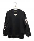 PRADAプラダ）の古着「プレートロゴスウェット」｜ブラック
