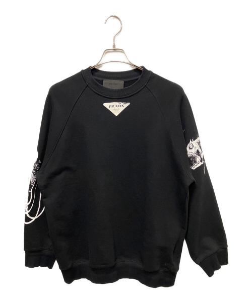PRADA（プラダ）PRADA (プラダ) プレートロゴスウェット ブラック サイズ:XSの古着・服飾アイテム