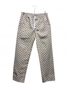 GUCCI（グッチ）の古着「GUCCI GG Supreme Double G Patch GG Jacquard Pants/ダブルGパッチGGジャガードパンツ/チノパンツ/総柄パンツ/658090 Z8AOV」｜ベージュ