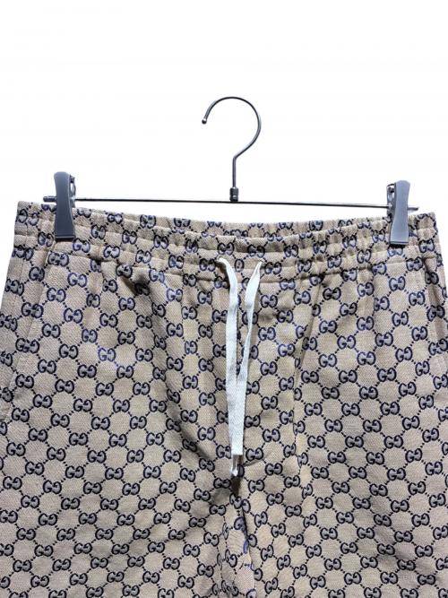 GUCCI（グッチ）GUCCI (グッチ) GUCCI GG Supreme Double G Patch GG Jacquard Pants/ダブルGパッチGGジャガードパンツ/チノパンツ/総柄パンツ/658090 Z8AOV ベージュ サイズ:46の古着・服飾アイテム