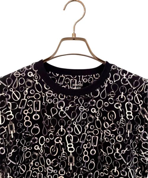HERMES（エルメス）HERMES (エルメス) Do Re BouclesプリントTシャツ ブラック サイズ:34の古着・服飾アイテム