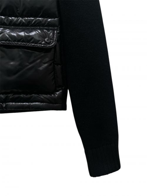 MONCLER（モンクレール）MONCLER (モンクレール) ニット切替ダウンジャケット ブラック サイズ:XSの古着・服飾アイテム