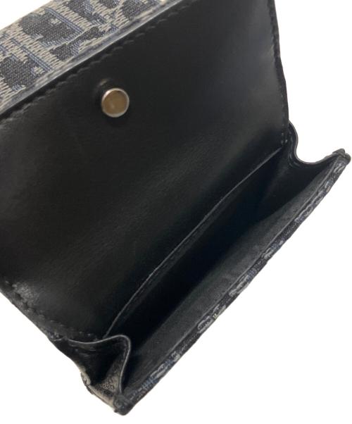 Dior（ディオール）Dior (ディオール) オブリーク コンパクトウォレット/三つ折り財布 グレー×ネイビーの古着・服飾アイテム