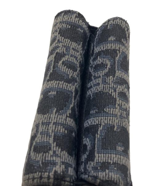 Dior（ディオール）Dior (ディオール) オブリーク コンパクトウォレット/三つ折り財布 グレー×ネイビーの古着・服飾アイテム