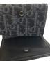 中古・古着 Dior (ディオール) オブリーク コンパクトウォレット/三つ折り財布 グレー×ネイビー：32000円