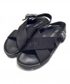 PRADAプラダ）の古着「クロスバックルサンダル」｜ブラック