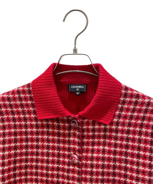 CHANEL（シャネル）CHANEL (シャネル) ココボタンニットカーディガン レッド サイズ:36の古着・服飾アイテム