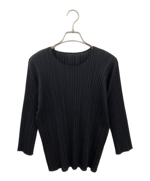 PLEATS PLEASE（プリーツプリーズ）PLEATS PLEASE (プリーツプリーズ) プリーツカットソー ブラック サイズ:3の古着・服飾アイテム