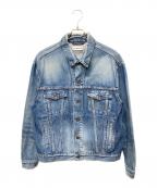 BALENCIAGAバレンシアガ）の古着「クラッシュ加工 バックロゴデニムジャケット」