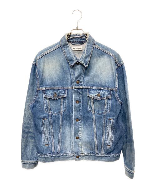 BALENCIAGA（バレンシアガ）BALENCIAGA (バレンシアガ) クラッシュ加工 バックロゴデニムジャケット サイズ:34の古着・服飾アイテム