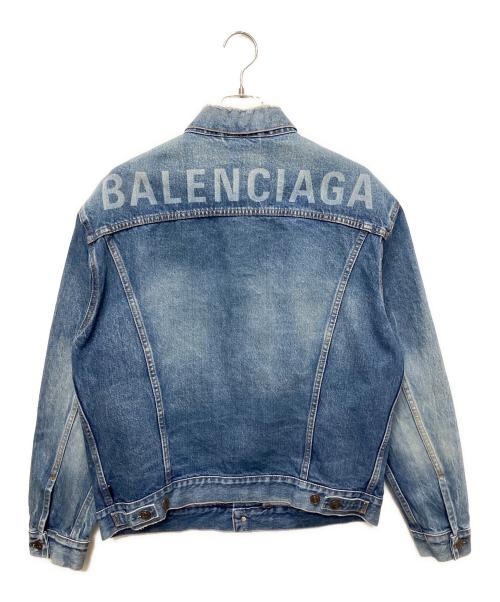 BALENCIAGA（バレンシアガ）BALENCIAGA (バレンシアガ) クラッシュ加工 バックロゴデニムジャケット サイズ:34の古着・服飾アイテム