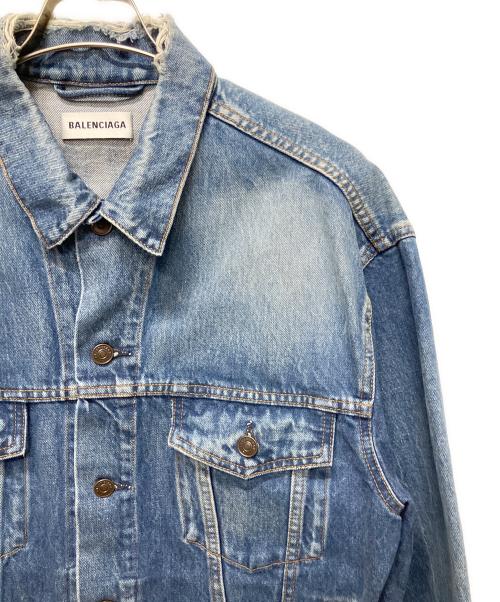 BALENCIAGA（バレンシアガ）BALENCIAGA (バレンシアガ) クラッシュ加工 バックロゴデニムジャケット サイズ:34の古着・服飾アイテム