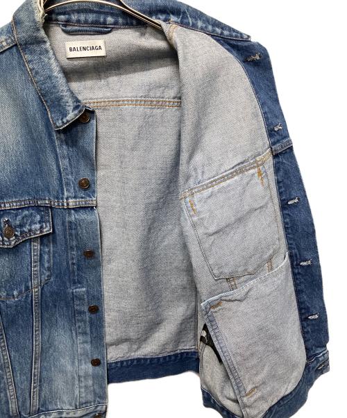 BALENCIAGA（バレンシアガ）BALENCIAGA (バレンシアガ) クラッシュ加工 バックロゴデニムジャケット サイズ:34の古着・服飾アイテム