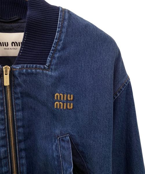 MIU MIU（ミュウミュウ）MIU MIU (ミュウミュウ) ロゴデニムブルゾン サイズ:36の古着・服飾アイテム