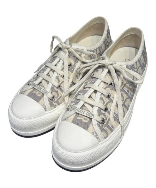 Christian Dior（クリスチャン ディオール）Christian Dior (クリスチャン ディオール) Walk'n'Dior プラットフォームスニーカー ベージュ×グレー サイズ:39の古着・服飾アイテム