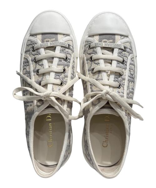 Christian Dior（クリスチャン ディオール）Christian Dior (クリスチャン ディオール) Walk'n'Dior プラットフォームスニーカー ベージュ×グレー サイズ:39の古着・服飾アイテム