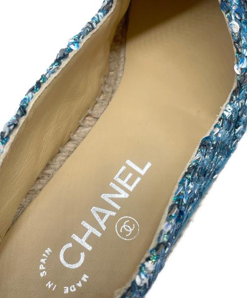 CHANEL（シャネル）CHANEL (シャネル) ココマークエスパドリーユ ブルー サイズ:38Cの古着・服飾アイテム
