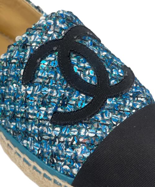 CHANEL（シャネル）CHANEL (シャネル) ココマークエスパドリーユ ブルー サイズ:38Cの古着・服飾アイテム