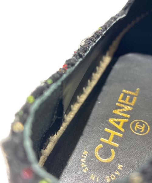 CHANEL（シャネル）CHANEL (シャネル) ココマークツイードエスパドリーユ ブラック サイズ:38Cの古着・服飾アイテム