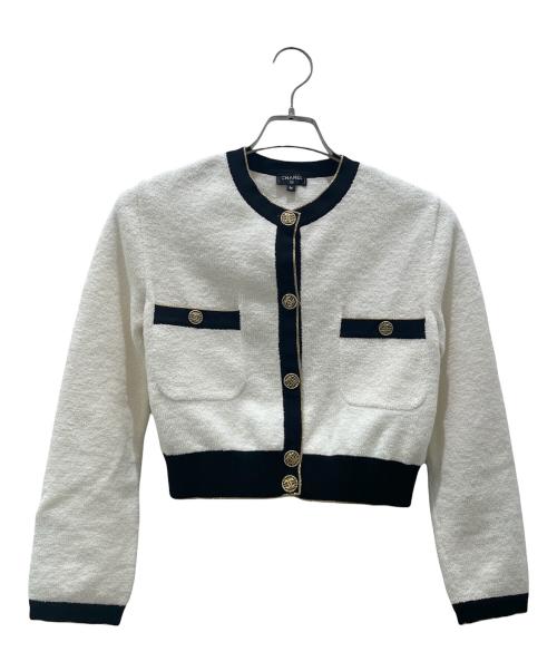 CHANEL（シャネル）CHANEL (シャネル) ココマークパイルカーディガン ホワイト サイズ:36の古着・服飾アイテム