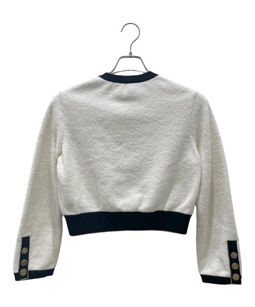 CHANEL（シャネル）CHANEL (シャネル) ココマークパイルカーディガン ホワイト サイズ:36の古着・服飾アイテム