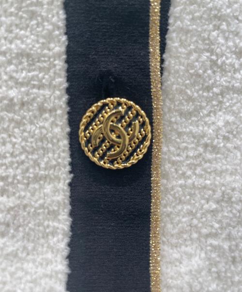 CHANEL（シャネル）CHANEL (シャネル) ココマークパイルカーディガン ホワイト サイズ:36の古着・服飾アイテム