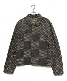 LOUIS VUITTONルイ ヴィトン）の古着「Giant Damier Waves Monogram Denim Jacket」｜グレー