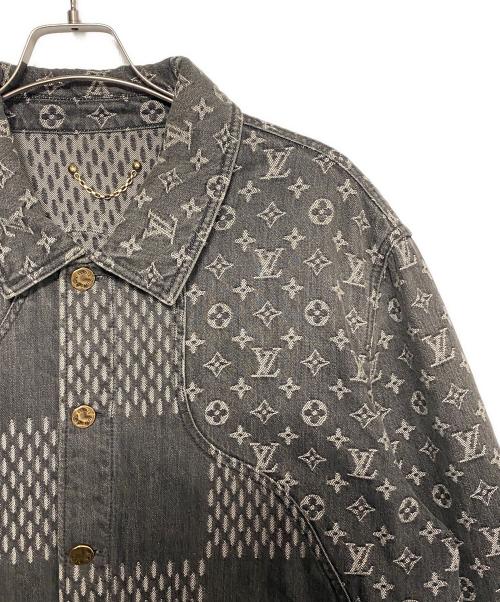 LOUIS VUITTON（ルイ ヴィトン）LOUIS VUITTON (ルイ ヴィトン) Giant Damier Waves Monogram Denim Jacket グレー サイズ:54の古着・服飾アイテム