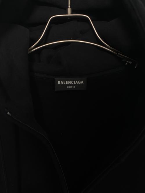 BALENCIAGA（バレンシアガ）BALENCIAGA (バレンシアガ)  Black Pillow Zip-Up Hoodie ブラック サイズ:Lの古着・服飾アイテム