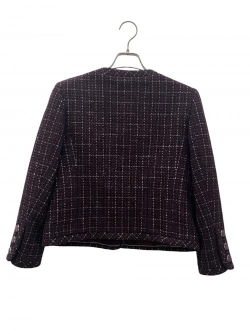 CHANEL（シャネル）CHANEL (シャネル) Plum Tweed Jacket/ココボタンツィードジャケット パープル サイズ:42の古着・服飾アイテム