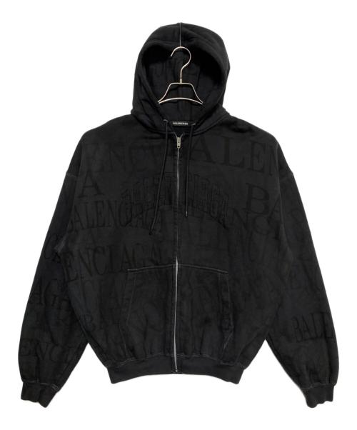 BALENCIAGA（バレンシアガ）BALENCIAGA (バレンシアガ) ロゴジップパーカー ブラック サイズ:Sの古着・服飾アイテム