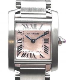 Cartier（カルティエ）の古着「タンクフランセーズSM Ref.W51028Q3 シェル文字盤」｜ピンクシェル文字盤