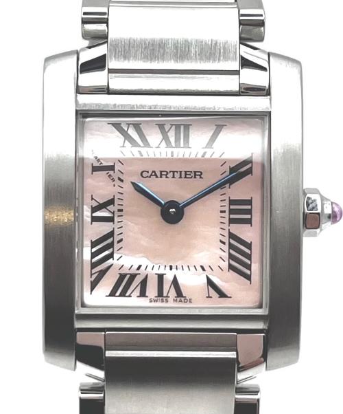 Cartier（カルティエ）Cartier (カルティエ) タンクフランセーズSM Ref.W51028Q3 シェル文字盤 ピンクシェル文字盤 サイズ:20mm/17cmの古着・服飾アイテム