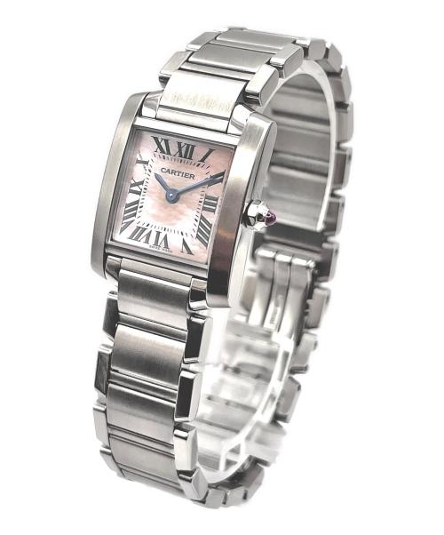 Cartier（カルティエ）Cartier (カルティエ) タンクフランセーズSM Ref.W51028Q3 シェル文字盤 ピンクシェル文字盤 サイズ:20mm/17cmの古着・服飾アイテム