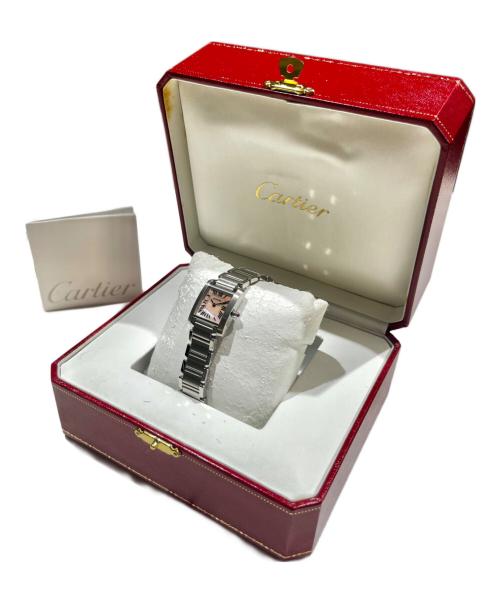 Cartier（カルティエ）Cartier (カルティエ) タンクフランセーズSM Ref.W51028Q3 シェル文字盤 ピンクシェル文字盤 サイズ:20mm/17cmの古着・服飾アイテム