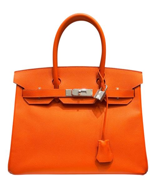 HERMES（エルメス）HERMES (エルメス) バーキン30/シルバー金具/ヴォーエプソン/オレンジ系/▢R刻印 オレンジ系 サイズ:30の古着・服飾アイテム