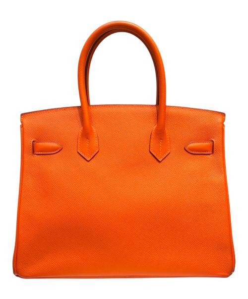 HERMES（エルメス）HERMES (エルメス) バーキン30/シルバー金具/ヴォーエプソン/オレンジ系/▢R刻印 オレンジ系 サイズ:30の古着・服飾アイテム