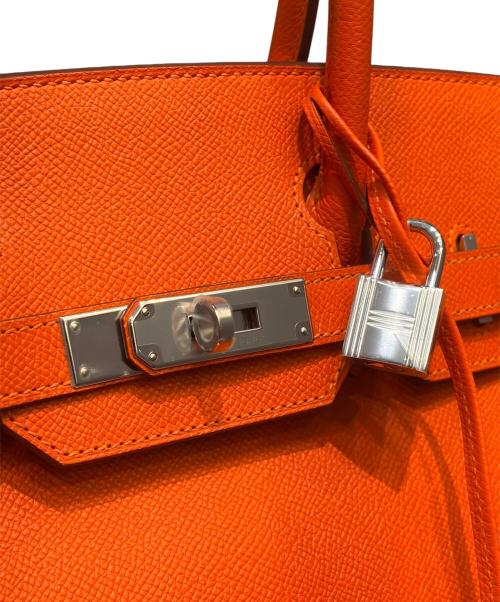 HERMES（エルメス）HERMES (エルメス) バーキン30/シルバー金具/ヴォーエプソン/オレンジ系/▢R刻印 オレンジ系 サイズ:30の古着・服飾アイテム