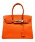 HERMES（エルメス）の古着「バーキン30/シルバー金具/ヴォーエプソン/オレンジ系/▢R刻印」｜オレンジ系